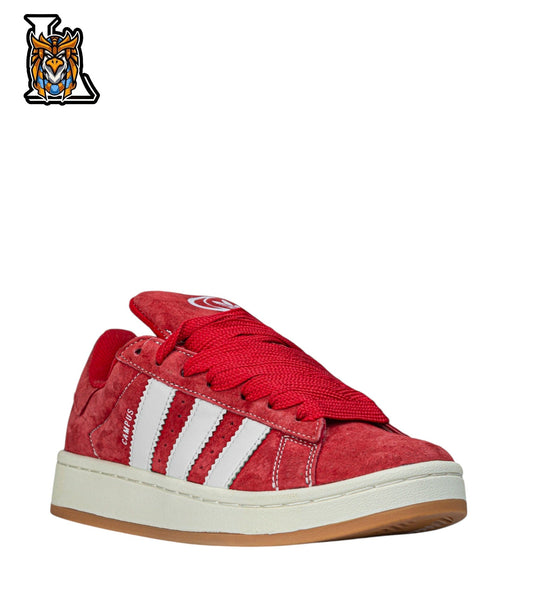 campus 00s red x white sneakers (woman)