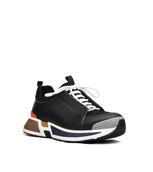 tenis black x white leather sneakers (men)