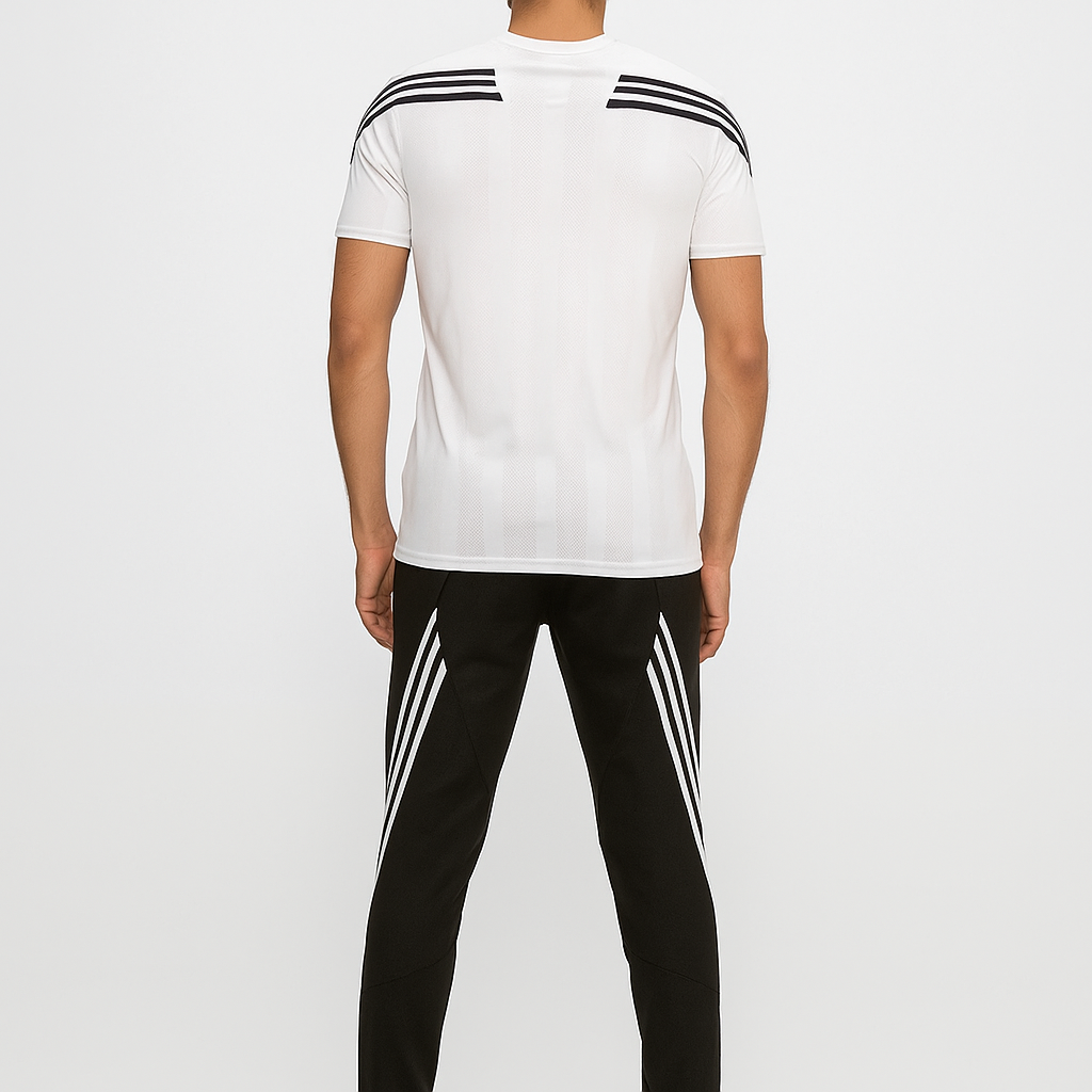 training suit white x black