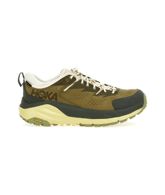 hoka dark green x biege snekers (men)