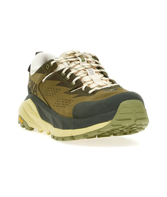 hoka dark green x biege snekers (men)