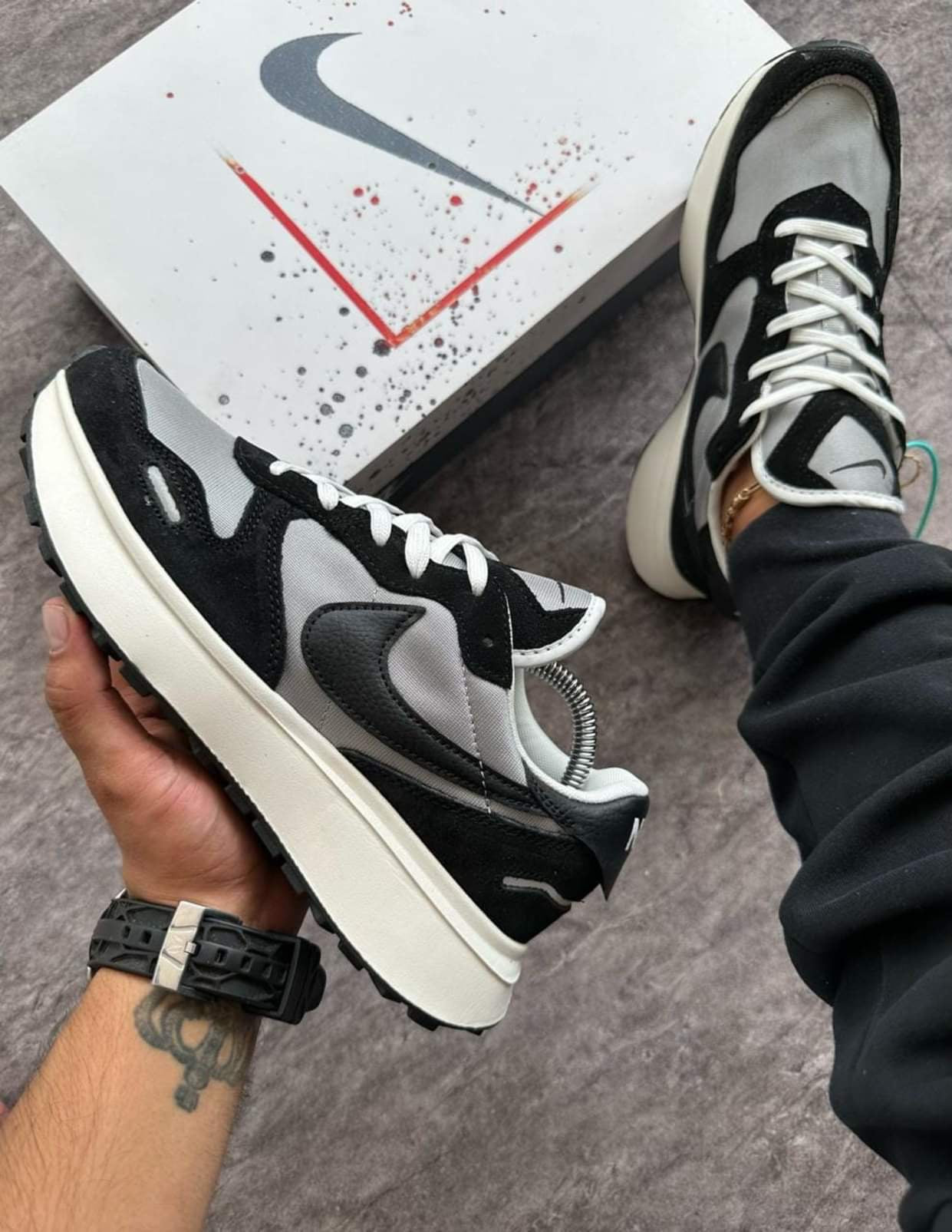 Phoenix Waffle black x grey sneakers (men)