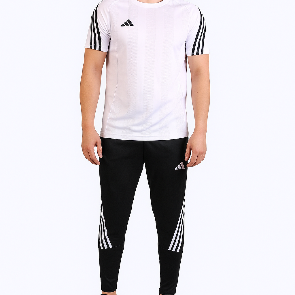 training suit white x black