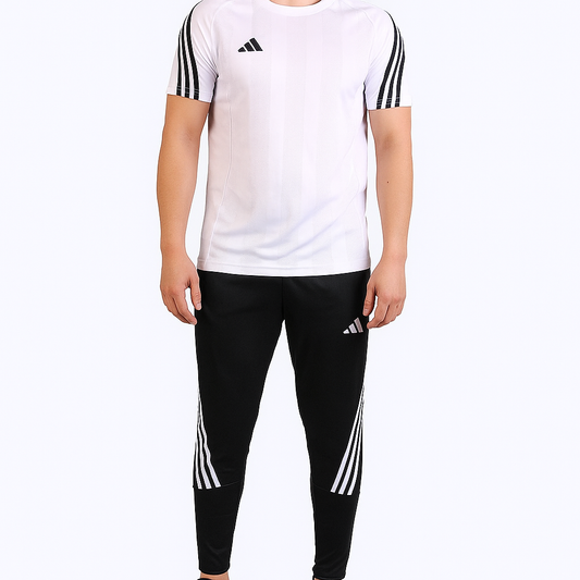 training suit white x black