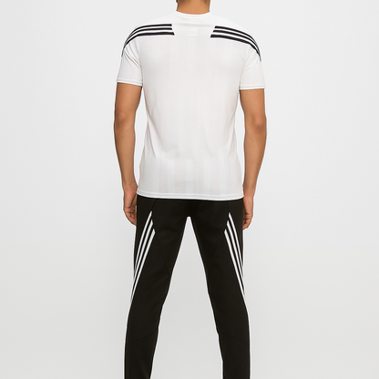 training suit white x black