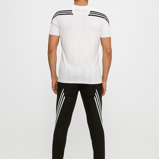 training suit white x black