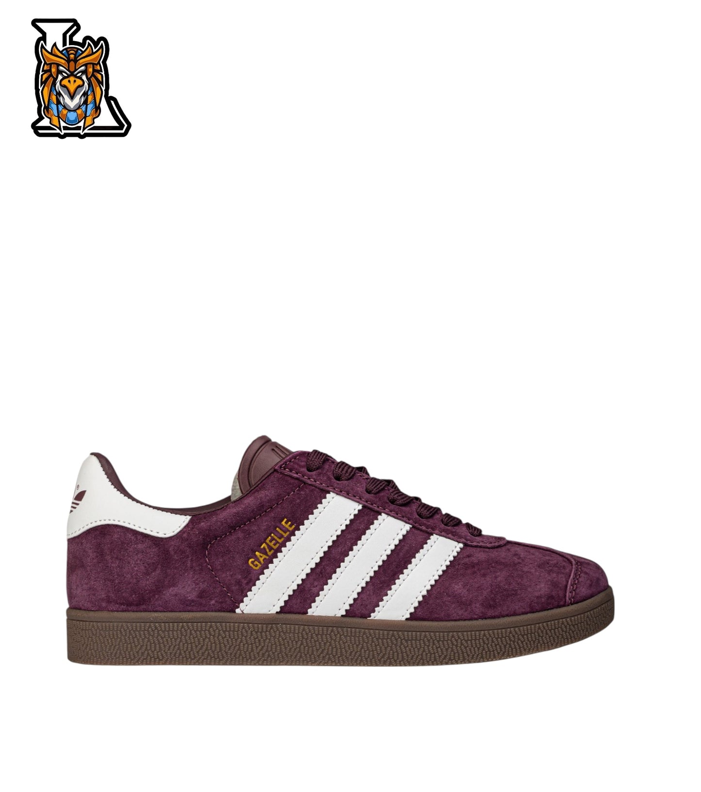 gazelle burgundy x white sneakers (men)