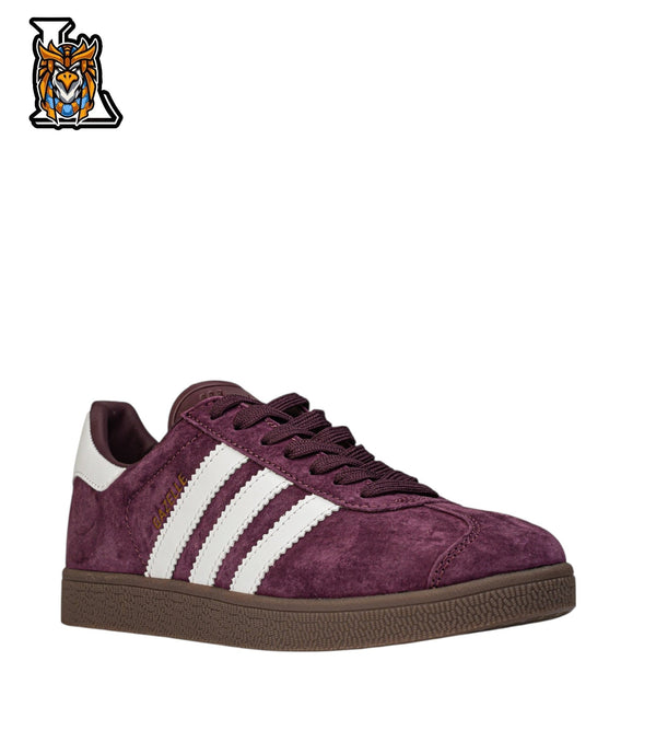gazelle burgundy x white sneakers (women)